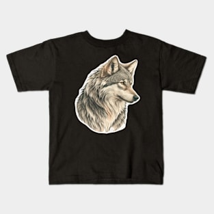 wolf sharp face Kids T-Shirt